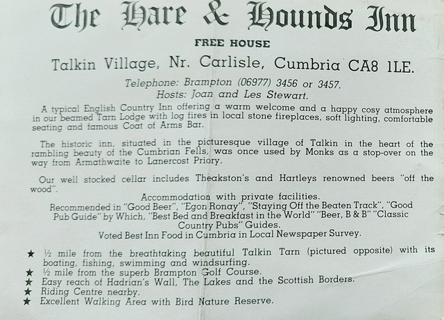 Hare & Hounds, Talkin