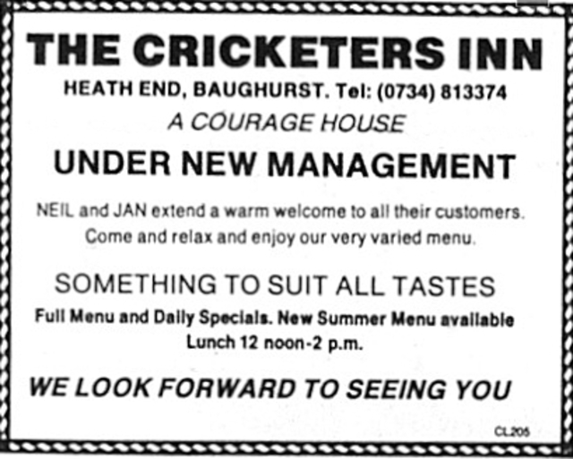 The Cricketers, Baughurst