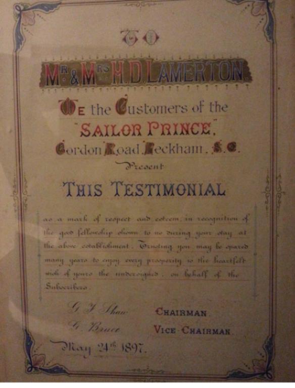 Sailor Prince, Peckham