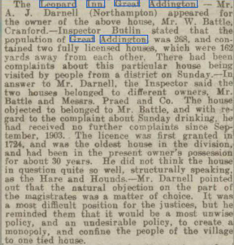 Leopard Inn, Addington